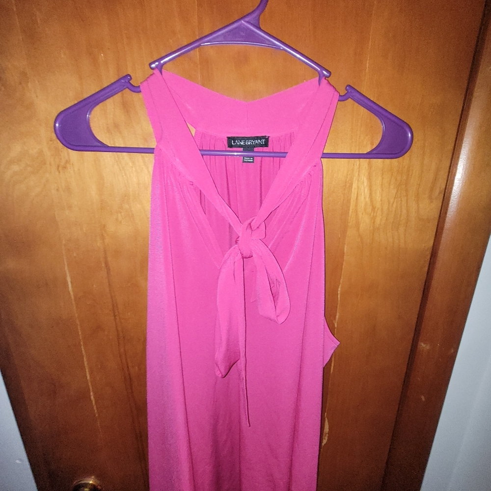 Lane Bryant Pink Tie Tank Top - Picture 3 of 6